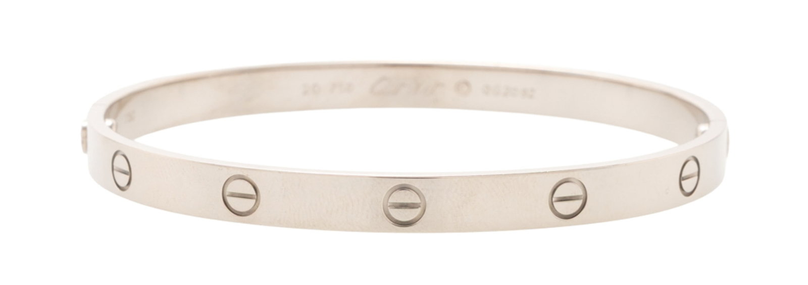 Cartier, Love, bracelet rigide or gris 750, signé, numéroté QG2092, circ. 20 cm, 38g - 3