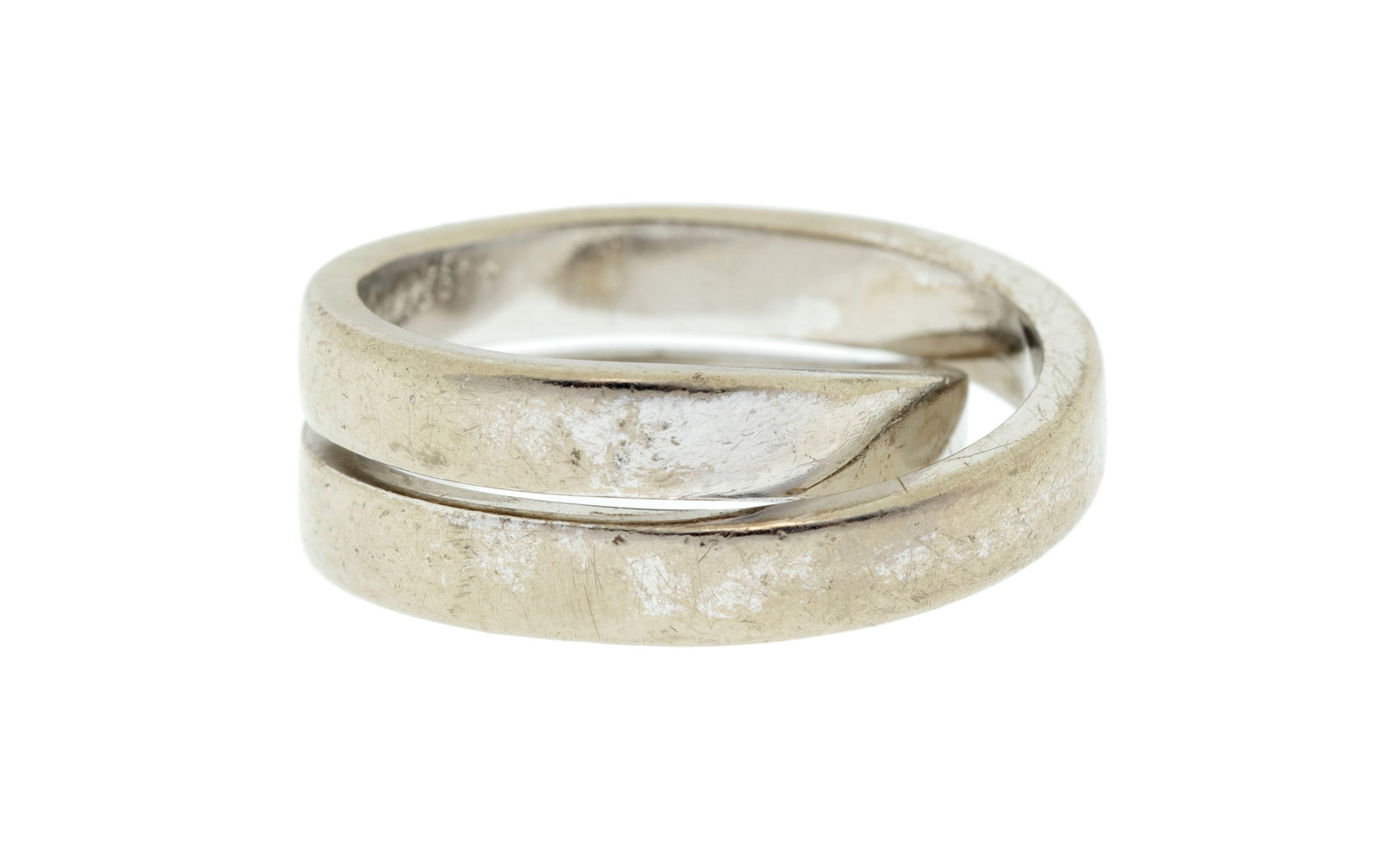 Cartier, Nouvelle Vague, bague or gris 750 à motif croisé, signée, numéroté - 3