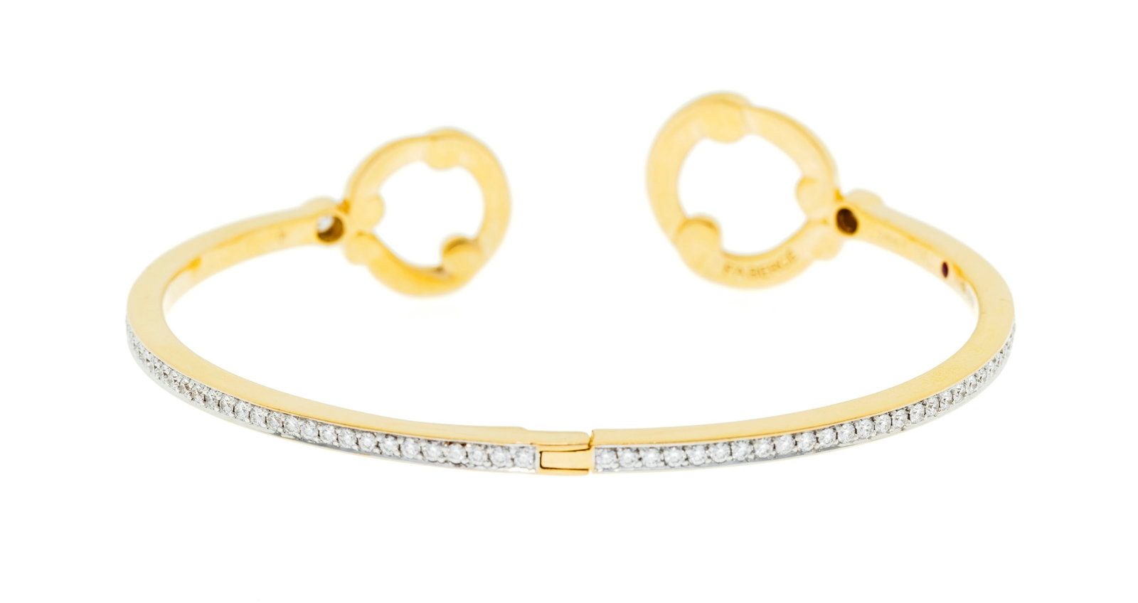 Fabergé, Rococo, bracelet or rose 750 serti de diamants taille brillant, l'intérieur serti - 3