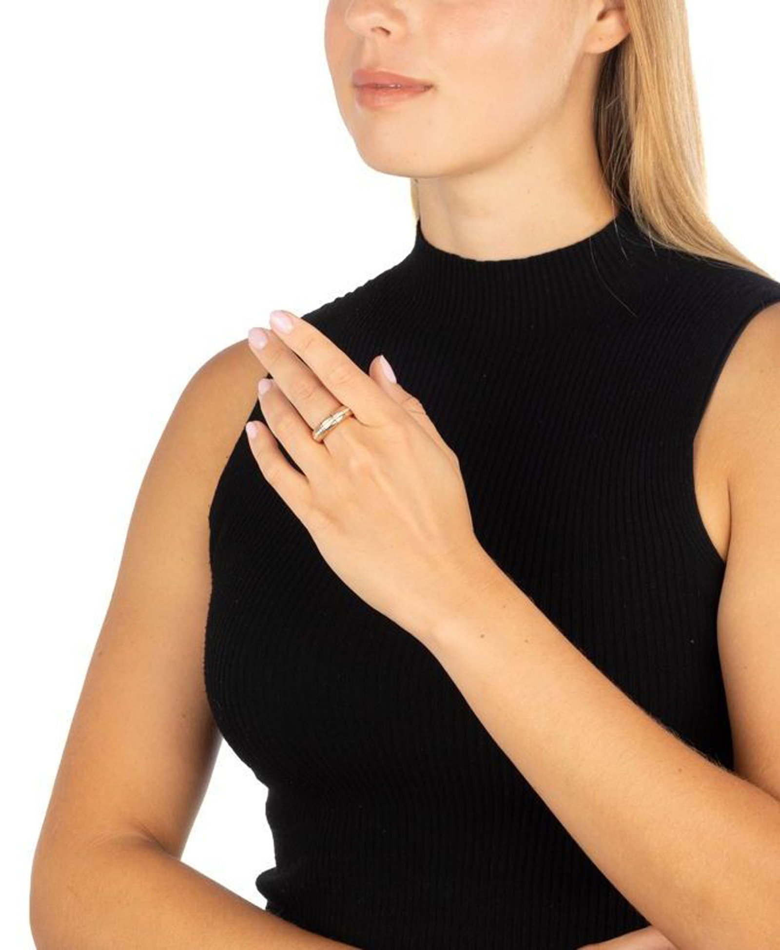 Roberto Demeglio, bague flexible 2 ors 750 sertie d'une ligne de diamants taille brillant, câbl - 4