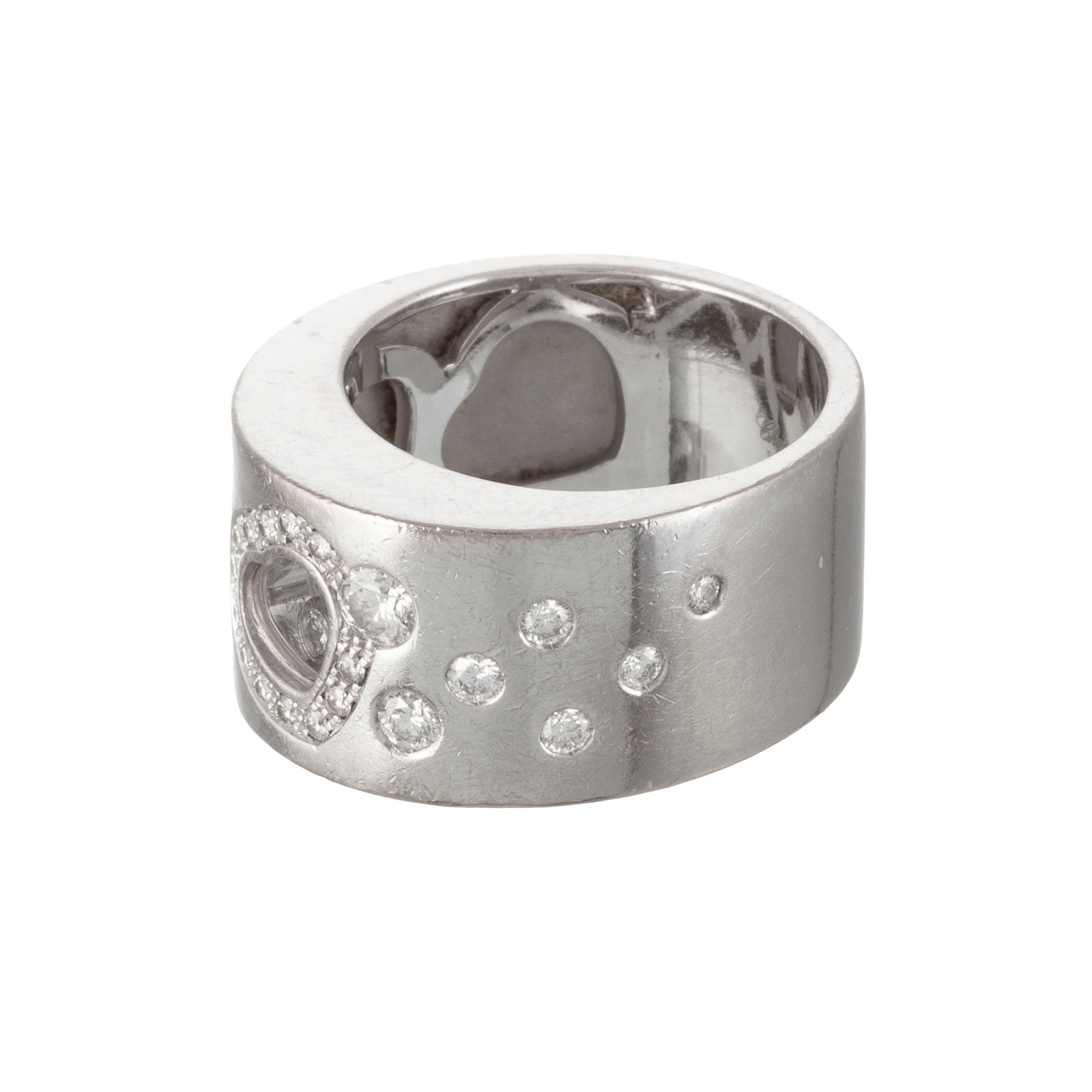Chopard, Happy Diamond, bague or gris 750 sertie de diamants taille brillant dont un mobile entre de - 3