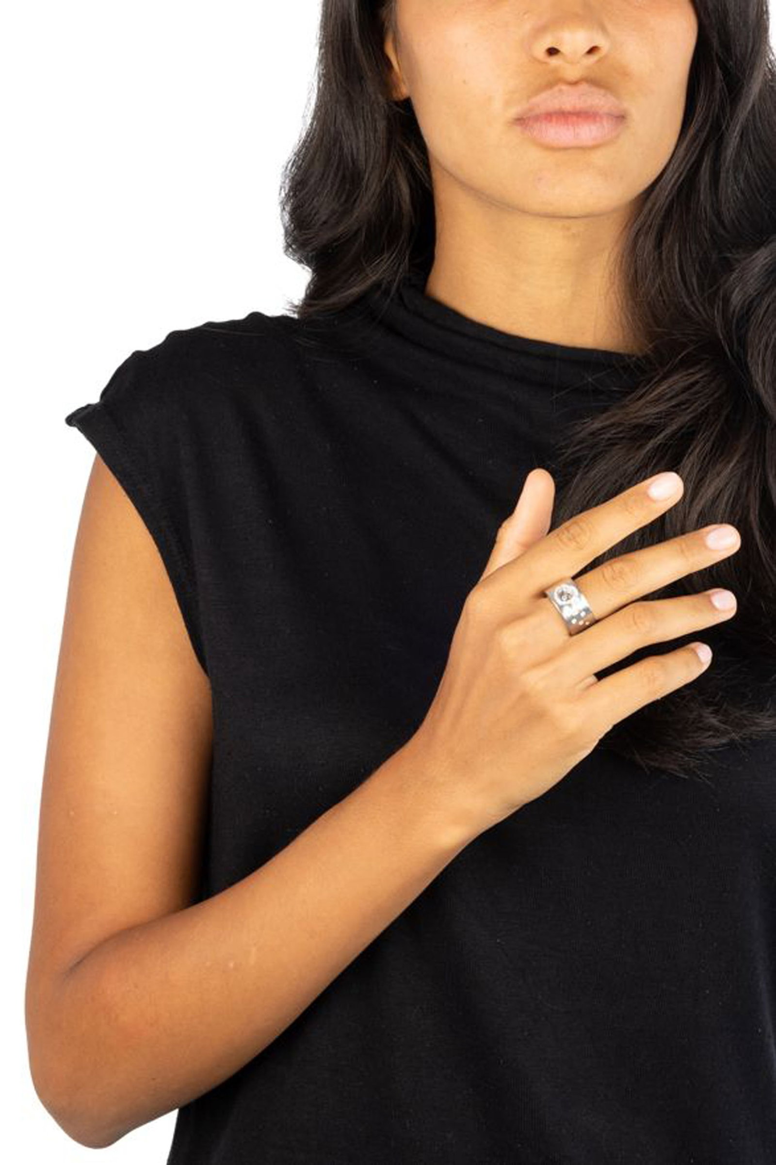 Chopard, Happy Diamond, bague or gris 750 sertie de diamants taille brillant dont un mobile entre de - 6