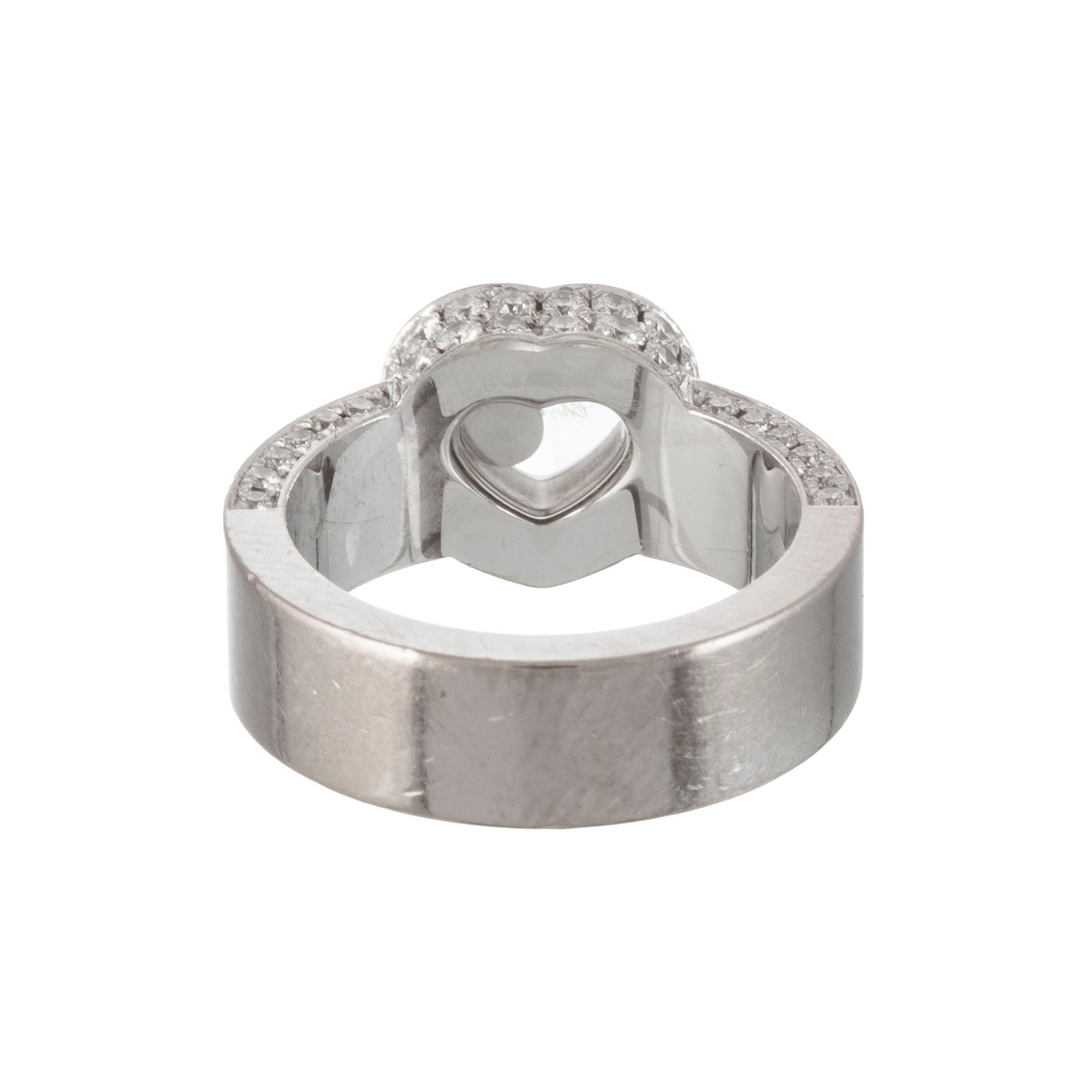Chopard, Happy Diamonds, bague or gris 750 pavée de diamants taille brillant dont un mobile ent - 4