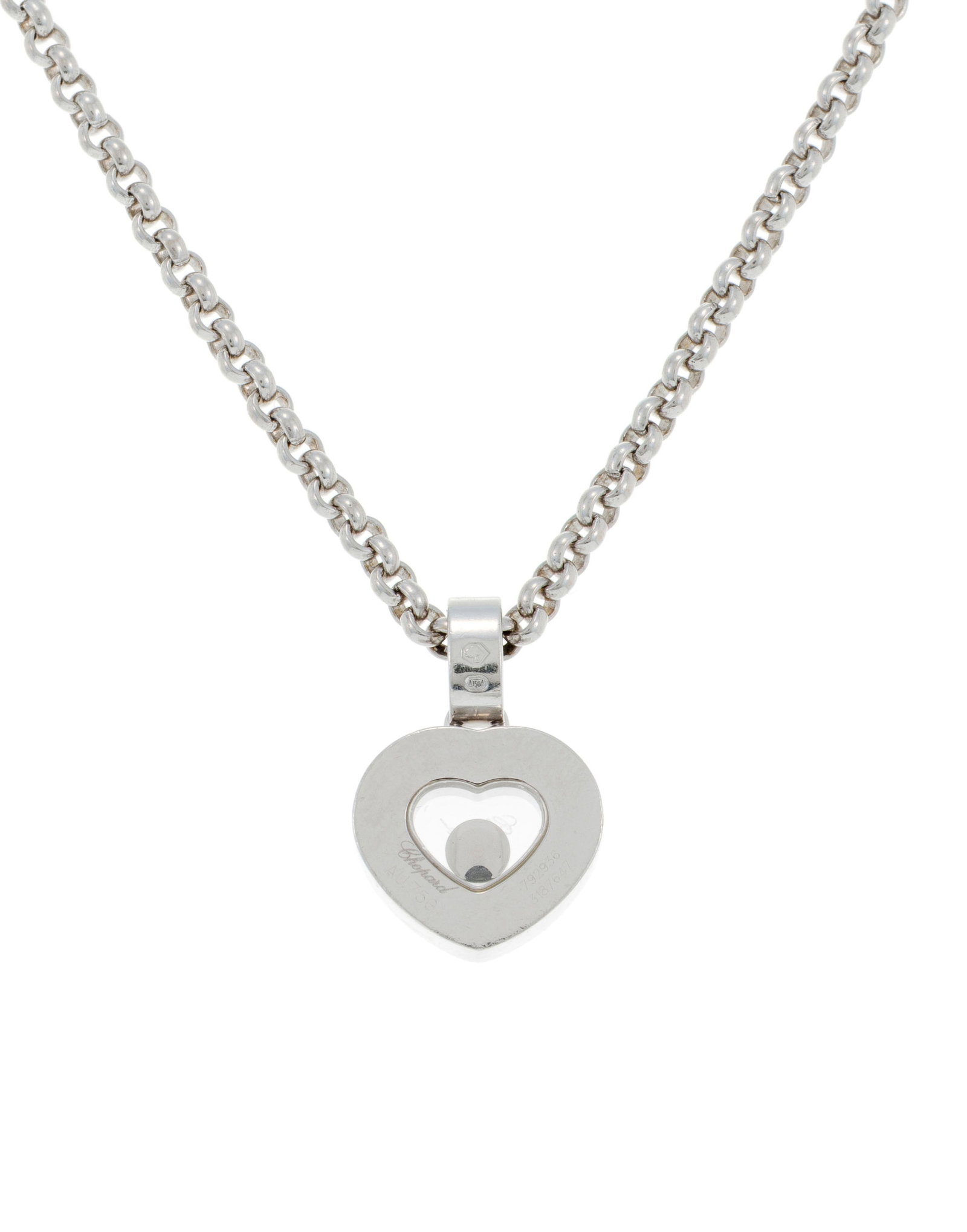Chopard, Happy Diamonds, pendentif cœur or gris 760 serti de diamants taille brillant dont un m - 3