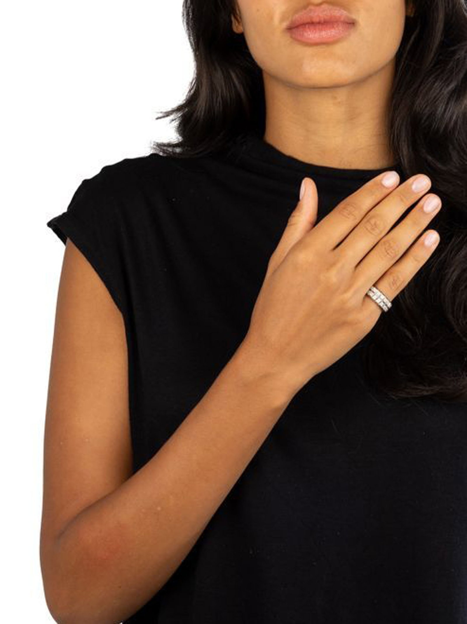 Chopard, Ice Cube, bague or gris 750 à décor quadrillé sertie de diamants taille bril - 3