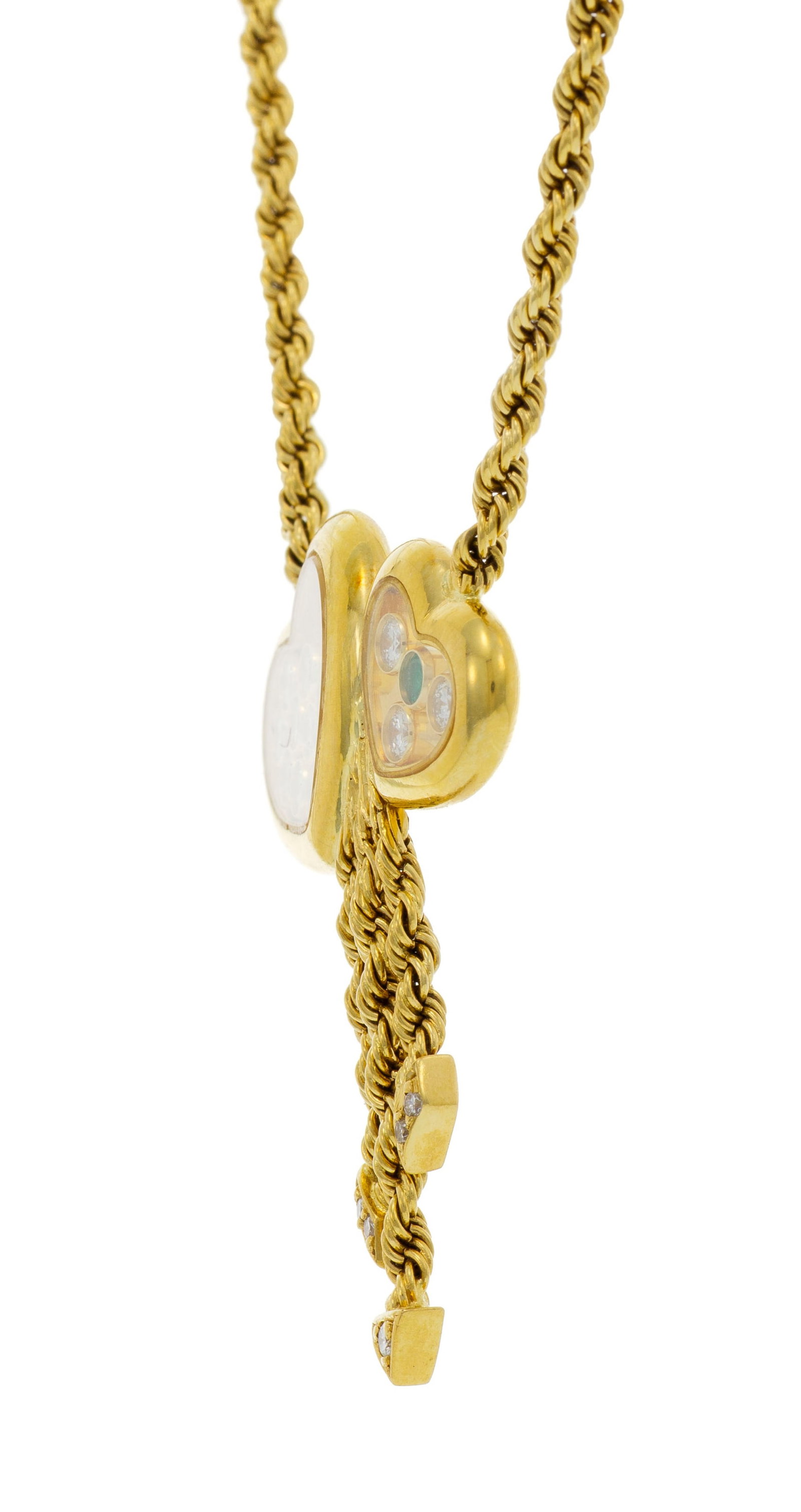 Chopard, Happy Diamonds, collier or 750 à maille torsadée retenant un centre formé de - 2