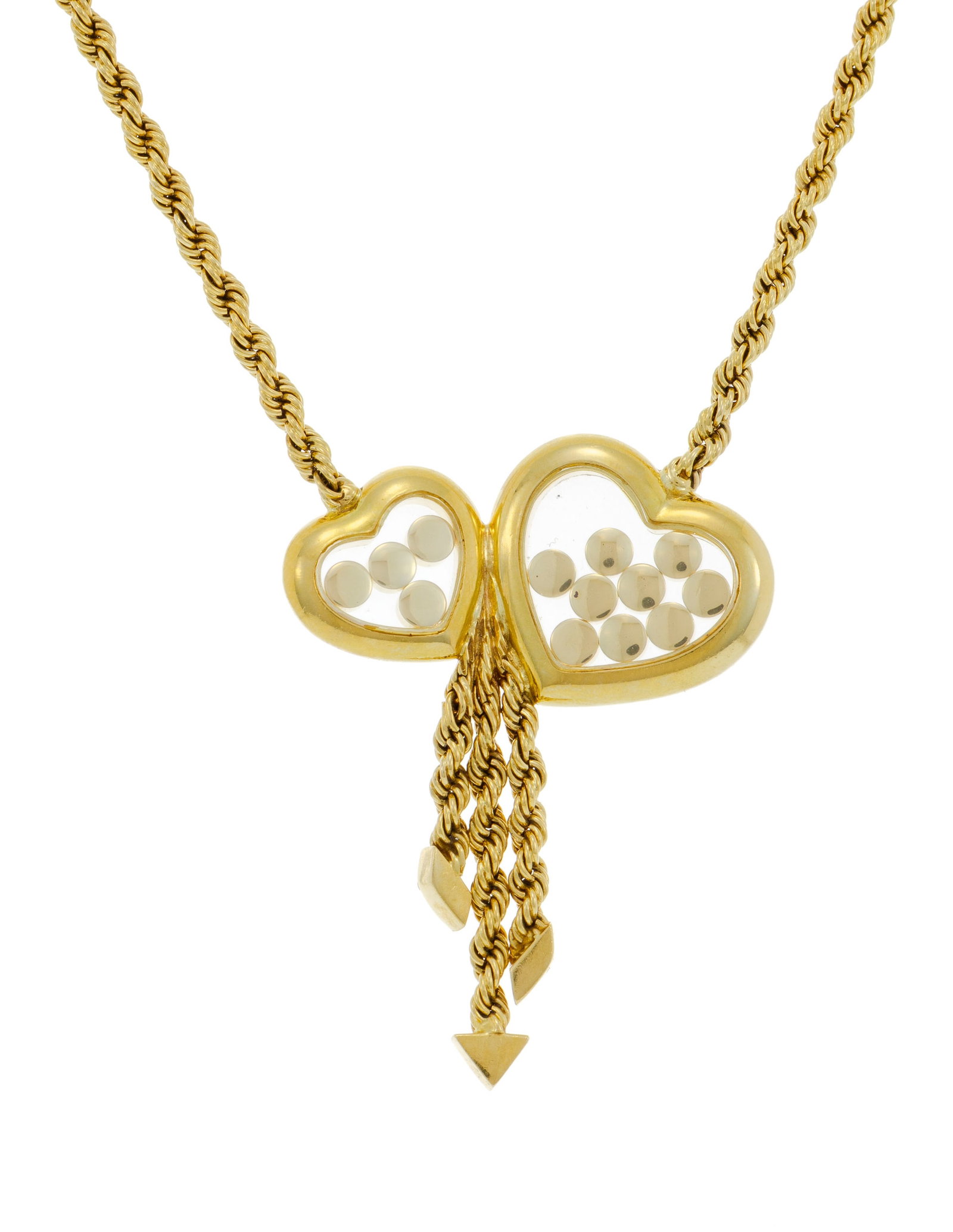 Chopard, Happy Diamonds, collier or 750 à maille torsadée retenant un centre formé de - 3