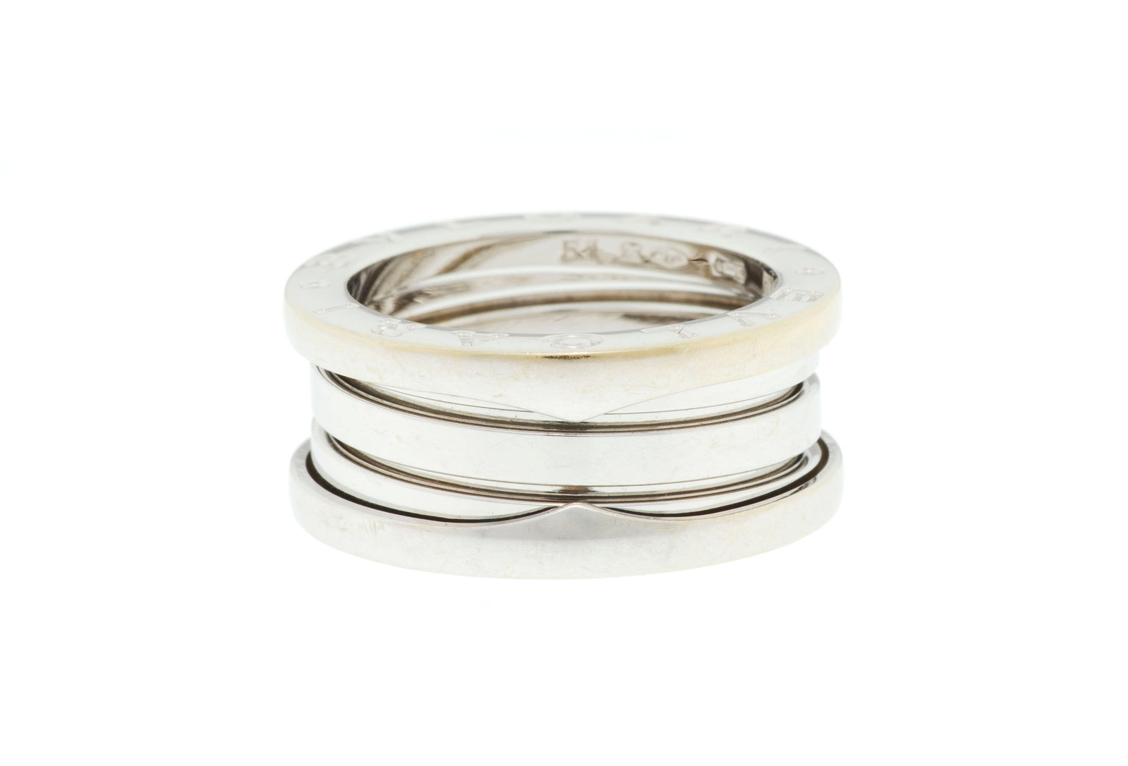 Bulgari, B.zero1, bague or gris 750, signée, doigt 51-11, 8g - 2
