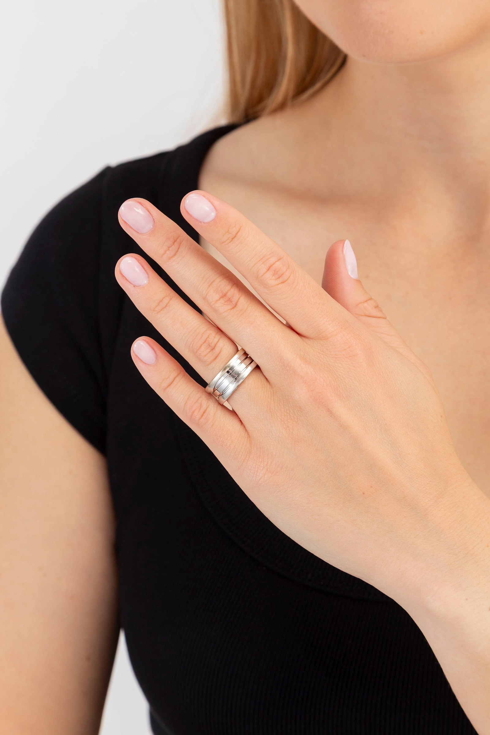 Bulgari, B.zero1, bague or gris 750, signée, doigt 51-11, 8g - 3
