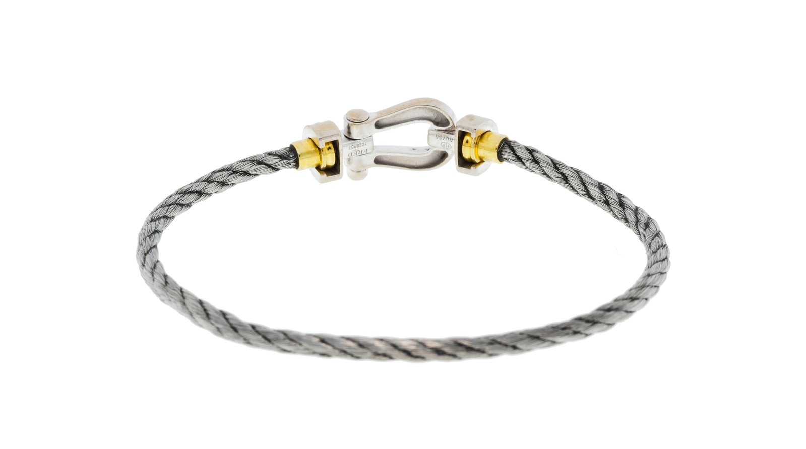 Fred, Force 10, centre de bracelet or gris 750 serti de diamants taille brillant avec son cordon int - 3