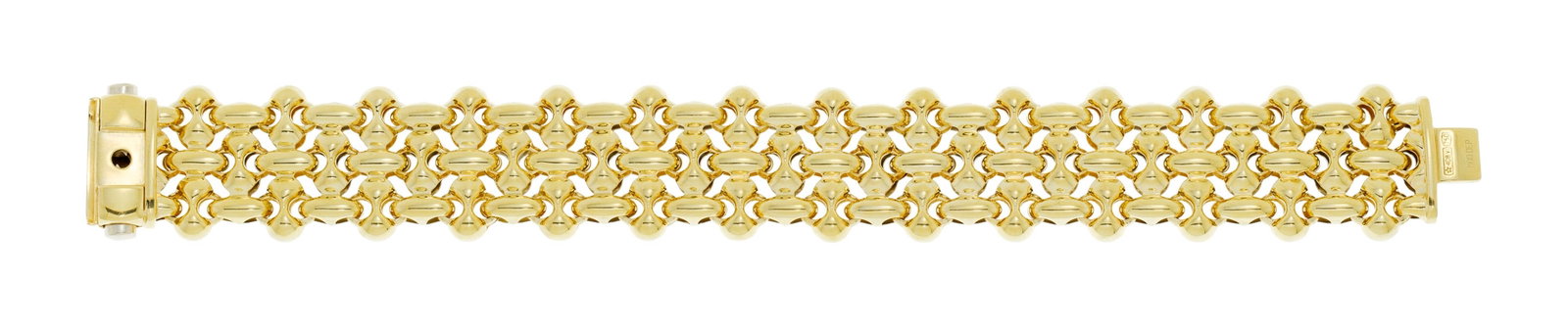 Chimento, bracelet souple 2 ors 750 composé d'un assemblage de maillons bombés, signé - 3