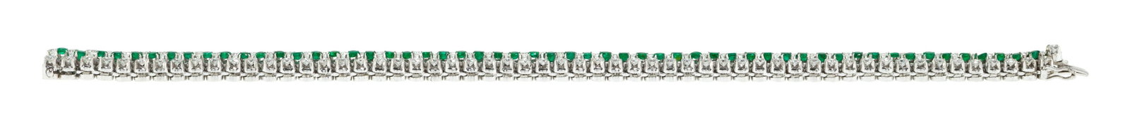 Bracelet or gris 750 composé de deux lignes serties de diamants taille brillant enserrant une l - 2