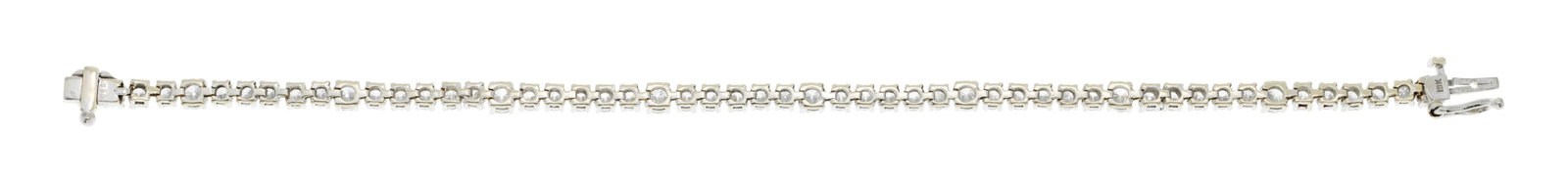 Bracelet rivière or gris 750 serti de diamants taille brillant, long. 17 cm, 10g - 3