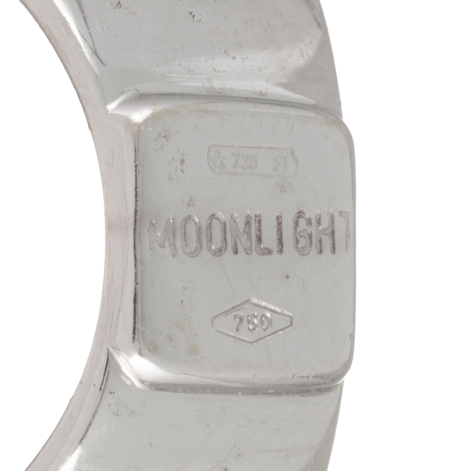 Moonlight, bague or gris 750 et onyx cerclé d'une ligne de diamants taille brillant, doigt 51-1 - 5