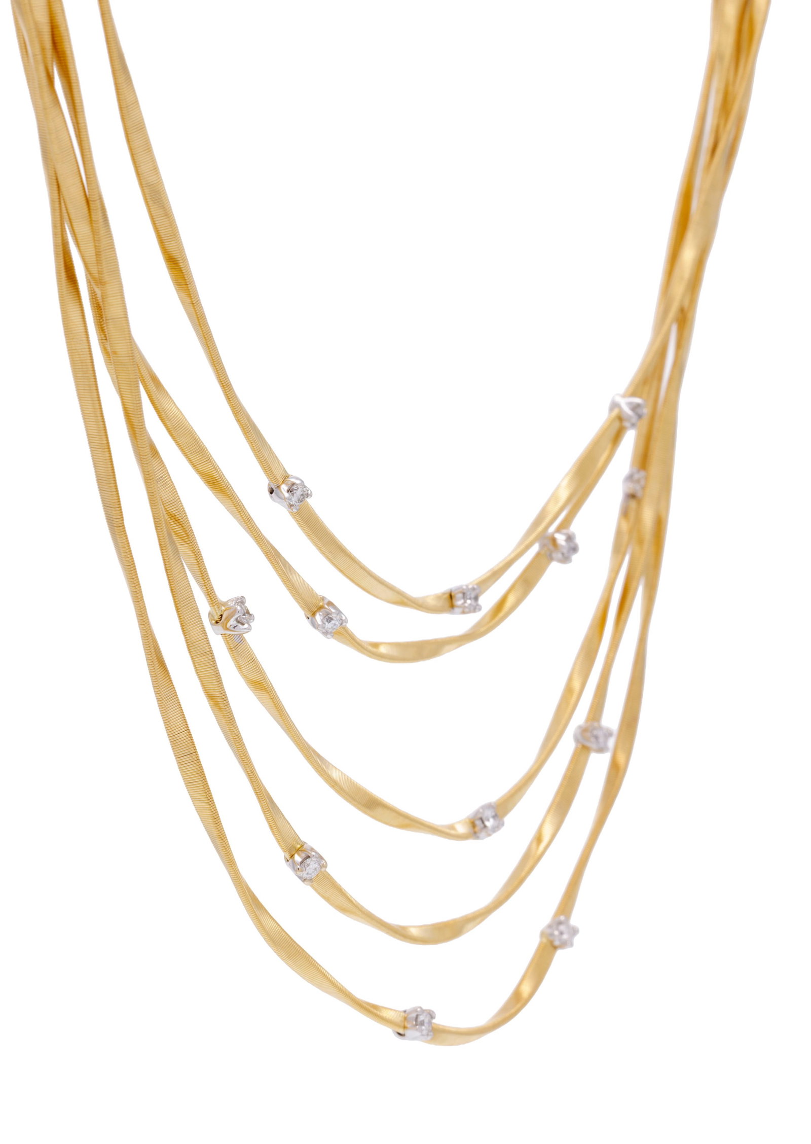 Marco Bicego, collier or 750 composé de bandes flexibles serties de diamants taille brillant, s - 2