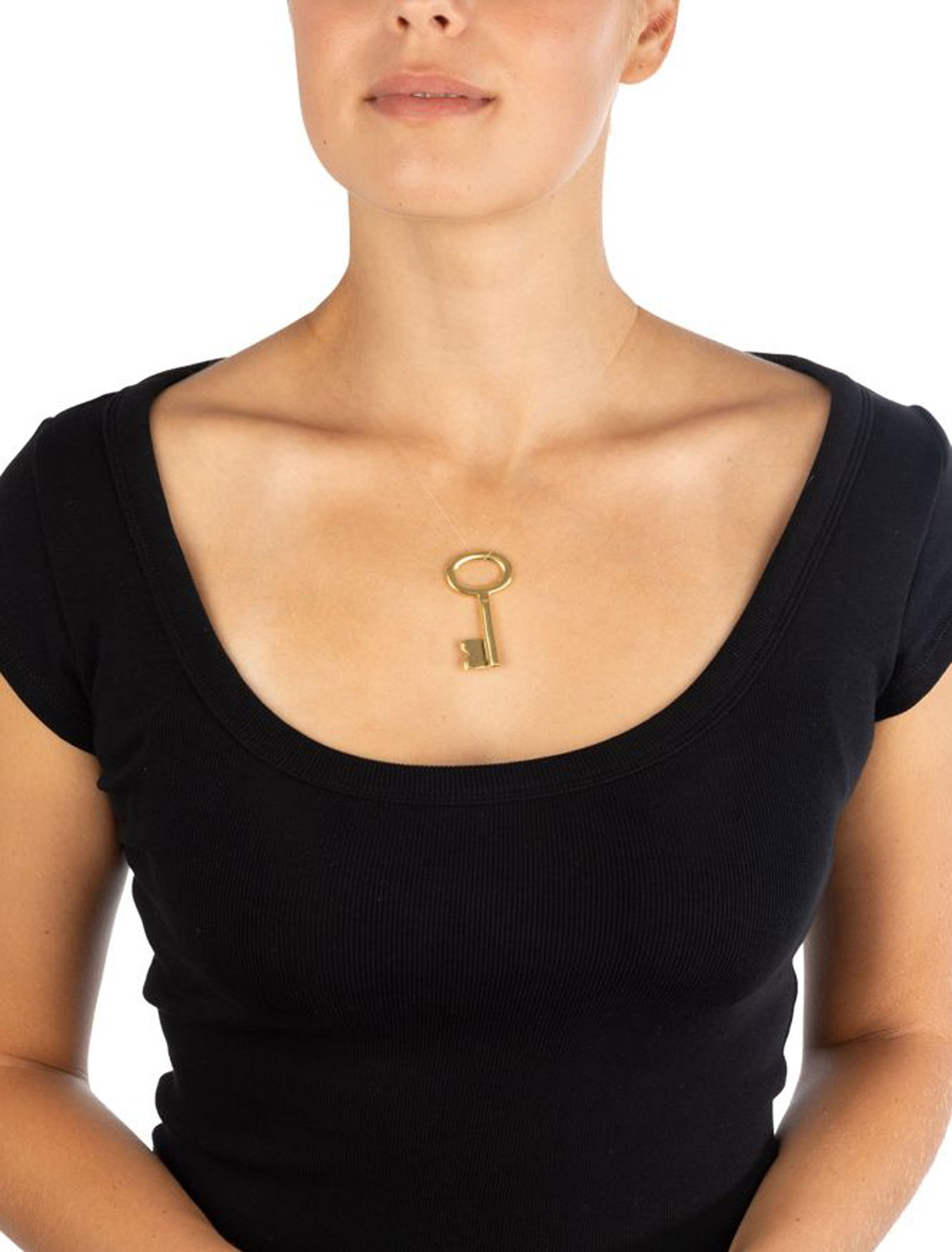 Pomellato, pendentif clef en or 750, signé, h. 5 cm, 19g - 4