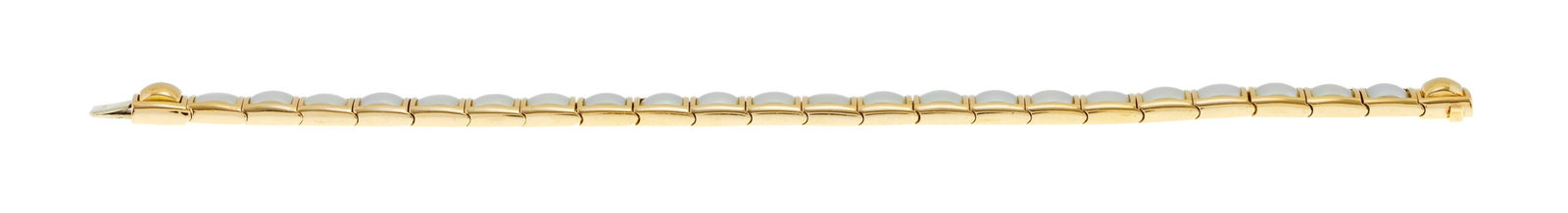 Louis Golay, bracelet or rose 750 composé d'une succession d'éléments carrés ser - 2
