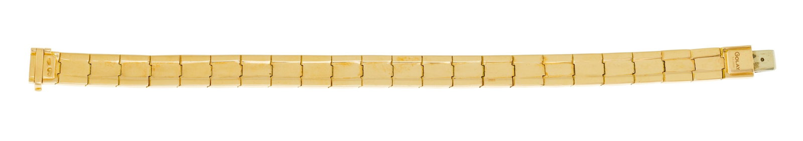 Louis Golay, bracelet or rose 750 composé d'une succession d'éléments carrés ser - 3