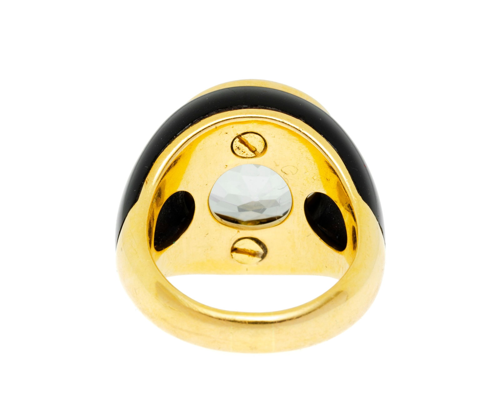Benoît de Gorski, bague or 750 et onyx sertie d'une topaze taille rond, signée, doigt 51-1 - 3