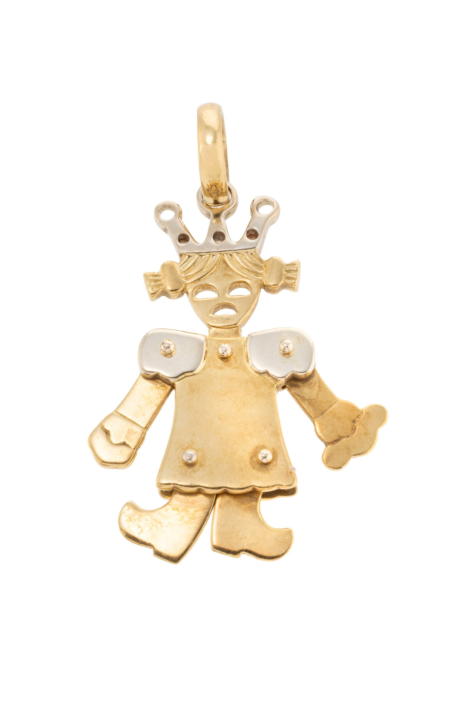 Pomellato, pendentif princesse articulé or 750, signé, h. 4.3 cm, 11g - 3