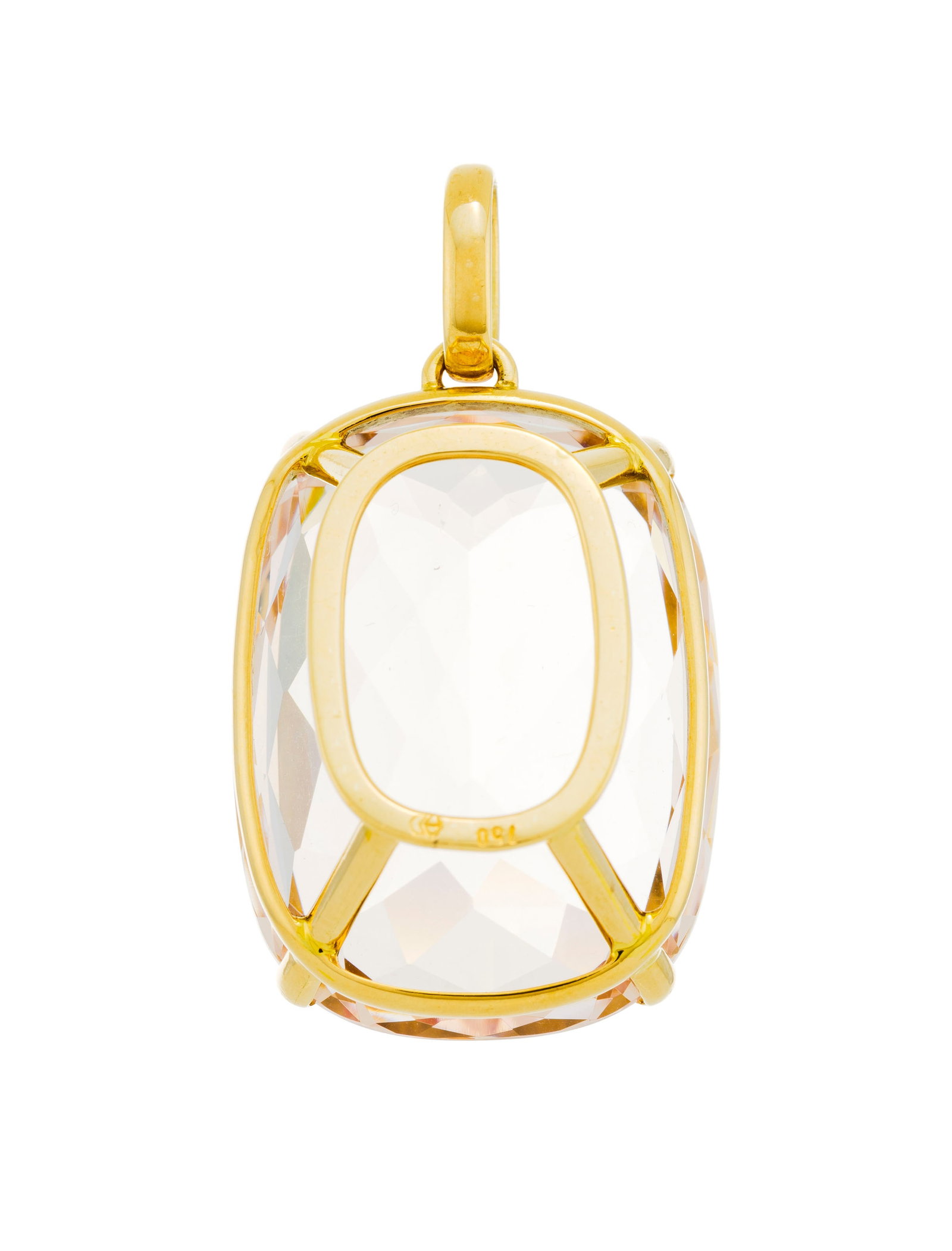 Pendentif or 750 serti d'une morganite taille coussin (env. 77 ct), h. 4.5 cm, 24g - 3