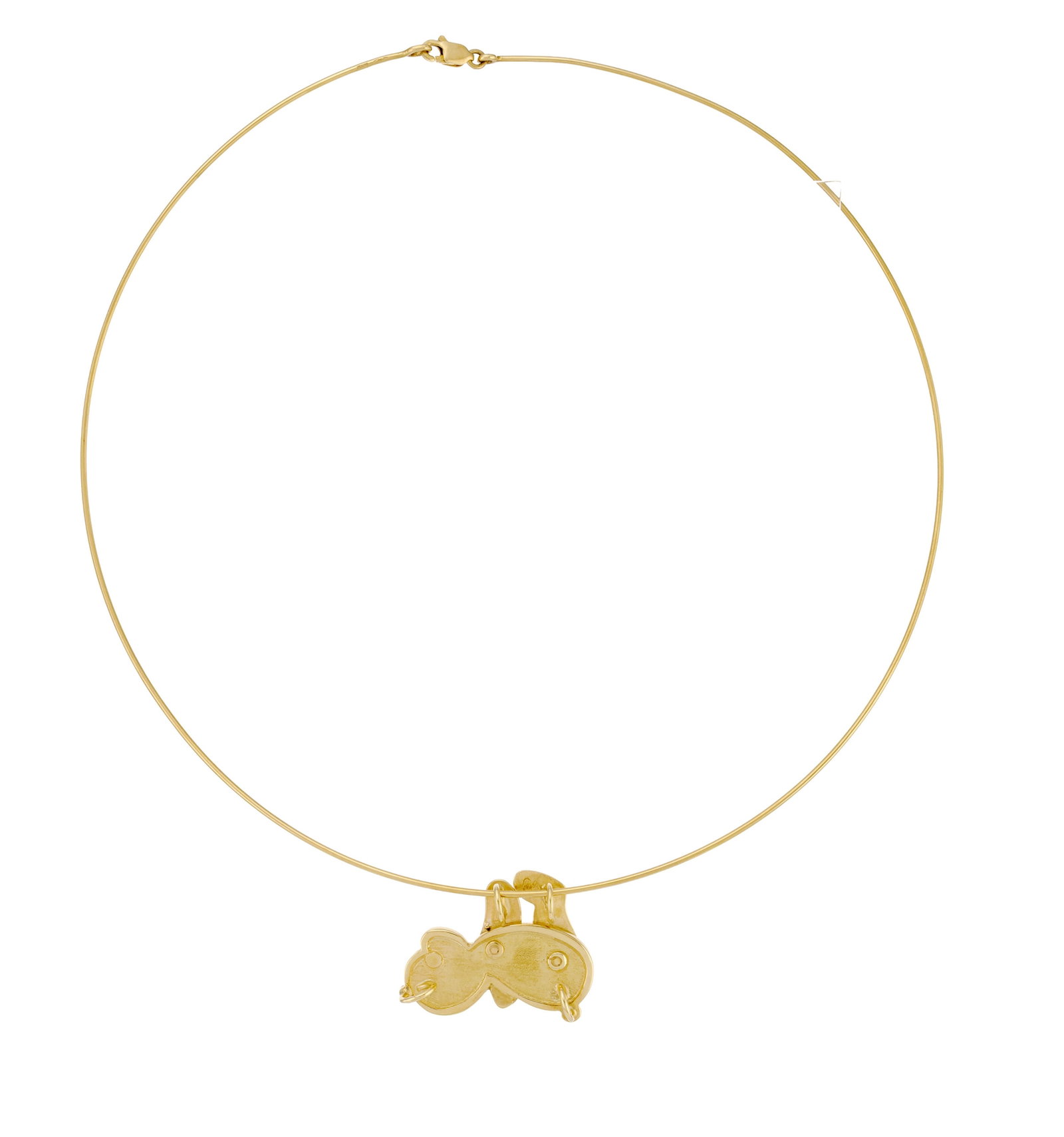 Pendentif ourson en or 750 texturé avec les membres mobiles, sur un collier tour de cou en or 7 - 3