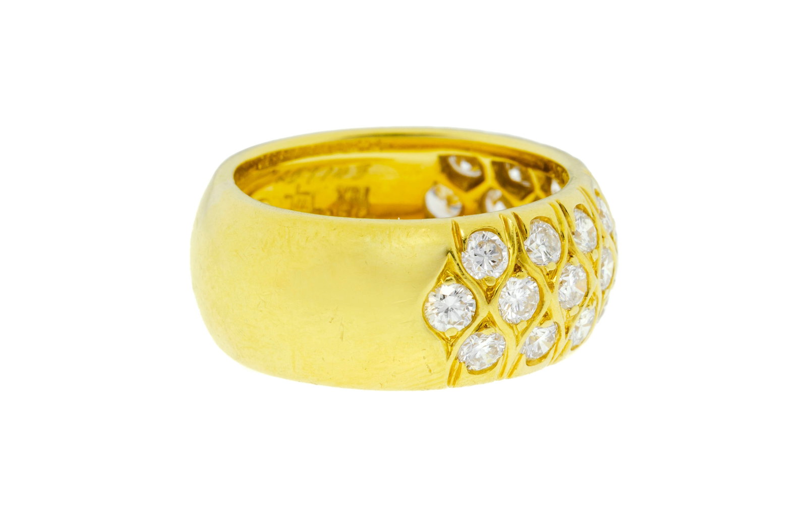 Bague or 750 sertie de diamants taille brillant, doigt 51-11, 7g - 2