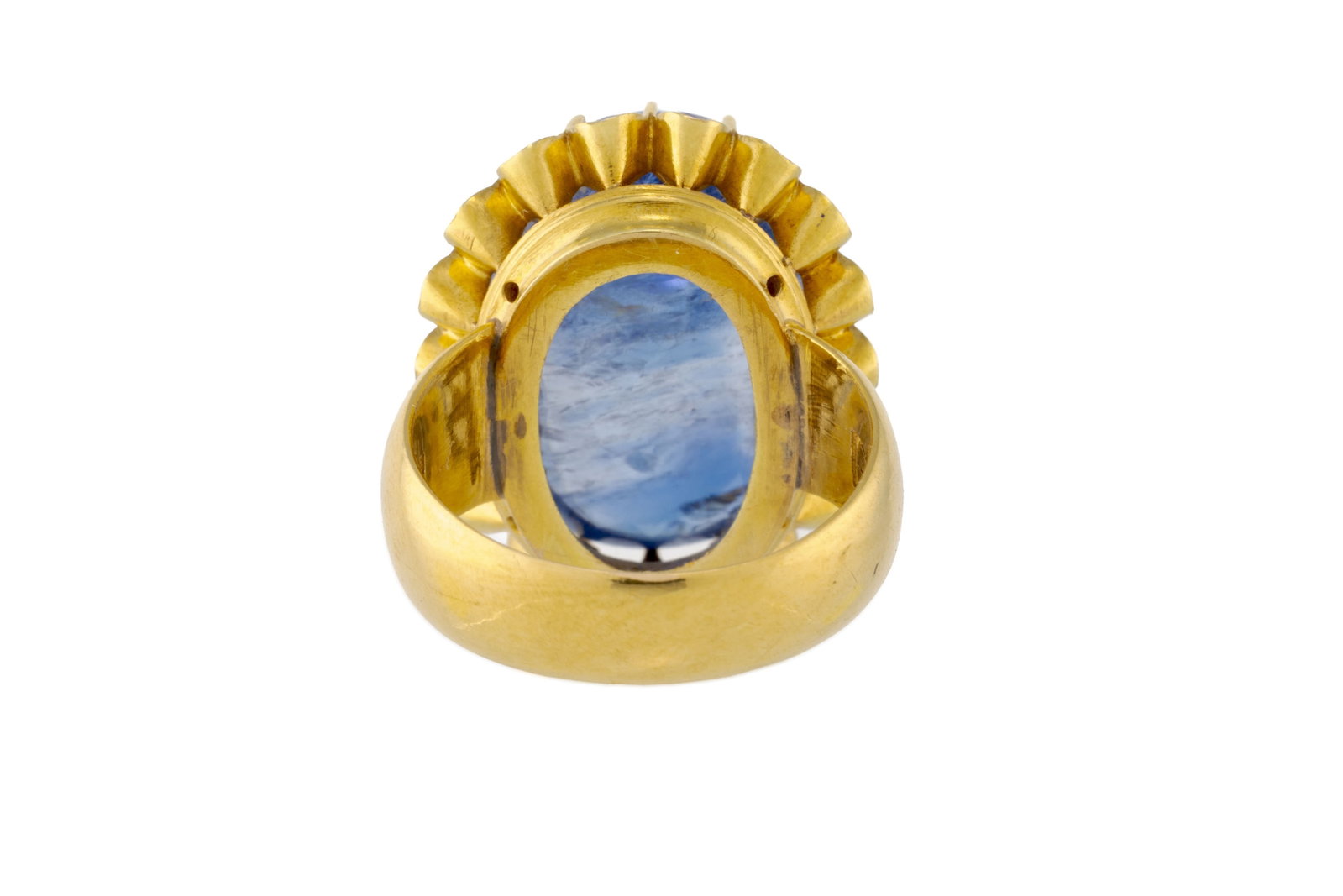 Bague or 750 sertie d'un saphir poli, doigt 53-13, 16g - 3