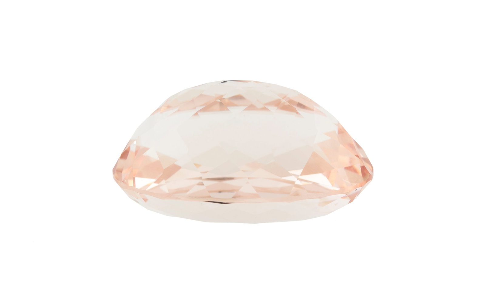 Une morganite taille ovale sur papier de 141.68 ct: Une morganite taille ovale sur papier de 141.68 ct