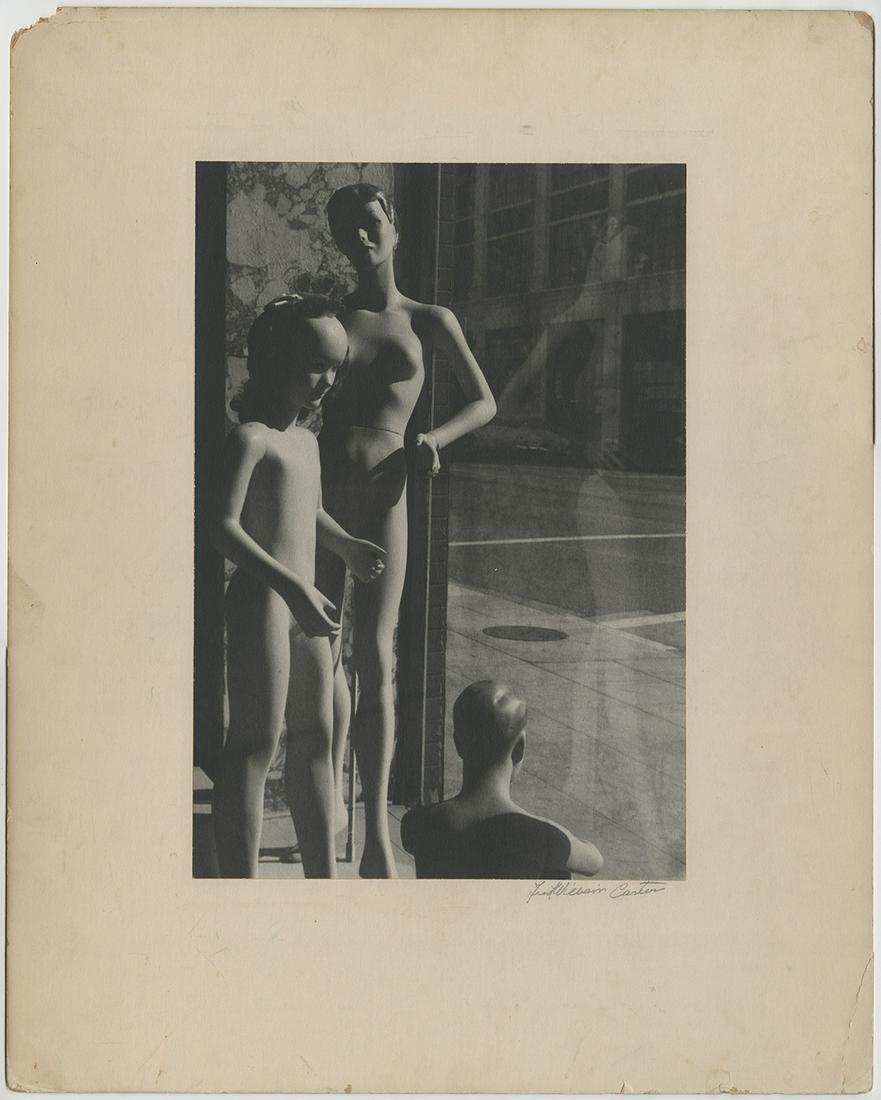 Fred Willliam Carter, Mannequins, c. 1950s: Fred Willliam Carter, Mannequins, c. 1950s. vintage gelatin silver print, 13 1/8 x 9 inches, mounted 20 x 16 inches. Signed on the mount recto. Condition: mount has damage, print is excellent. Surreal