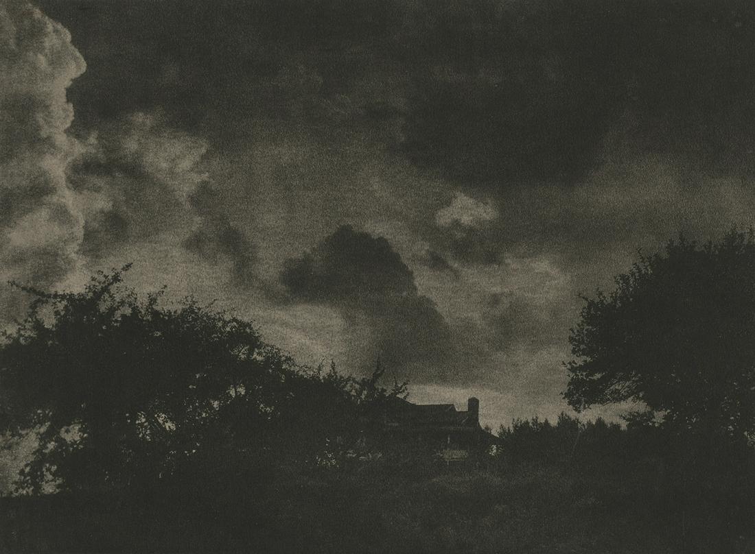 Adolf Fassbender, Nature's Drama, 1930: Adolf Fassbender, Nature's Drama, 1930. vintage gum bichromate print, 9 5/8 x 13 inches on a 20 x 16 inch mount. Signed and titled on the mount recto, labels on verso. Condition is very good, surface 