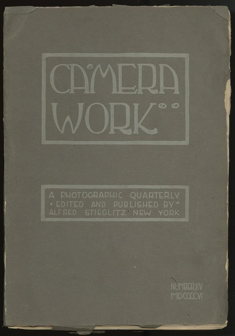 Camera Work, XV, Stieglitz, 1906: Camera Work, XV , 1906. NY: Camera Work, 1906. Alvin Langdon Coburn issue. First edition. 4to., 48 pp., 4 of 9 hand-pulled photogravures: Wier's Close-Edinburgh, 1906. photogravure on tissue, 8 x 6 1/