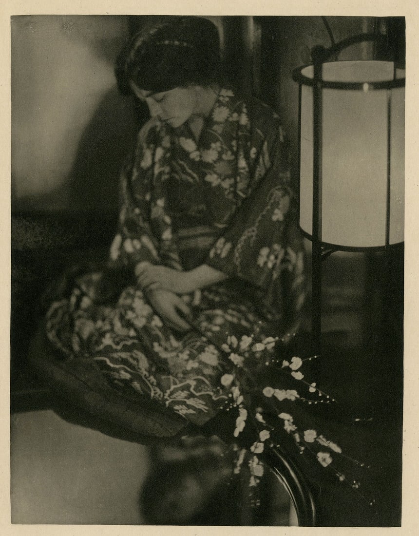 Paul Haviland, The Japanese Lantern, 1912: Paul B. Haviland, The Japanese Lantern, 1912, vintage photogravure from Camera WorkNo. 39, 1912, 8 x 6 1/4 inches. Condition is excellent Pictorialism, Alfred Stieglitz, Figure Study, Pictorialist Bio
