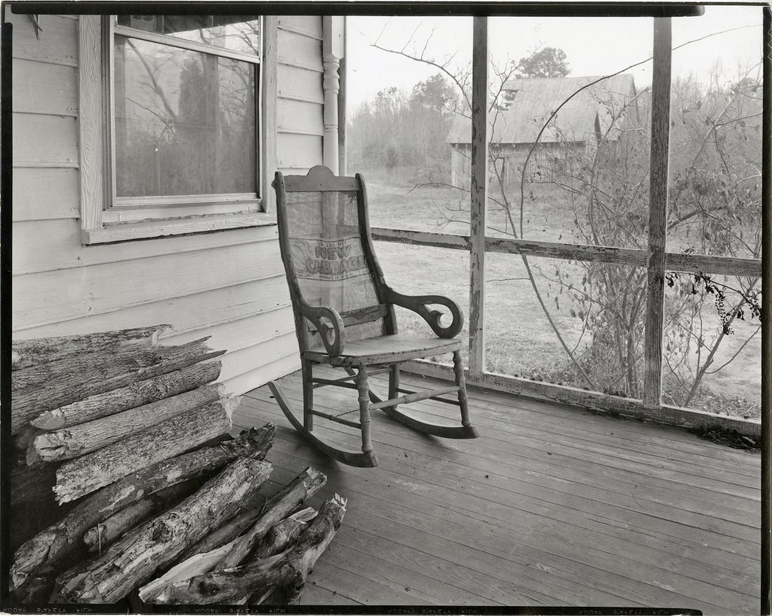 Steve Szabo, Front Porch, 1972: Steve Szabo, Front Porch, O.C. Smith Farm, 1972. vintage toned single weight gelatin silver print, 8 x 10 inches. Signed on the print verso. Condition is excellent Contact Print, View Camera, Black an