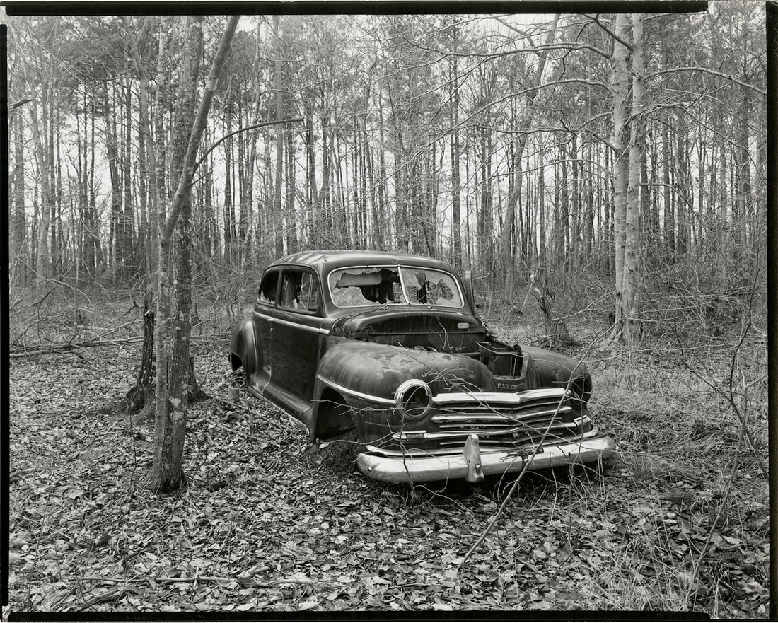 Steve Szabo, Plymouth, c.1972: Steve Szabo, Plymouth, c. 1972. vintage toned single weight gelatin silver print, 8 x 10 inches. Signed on the print verso. Condition is excellent Contact Print, View Camera, Black and White Photograp