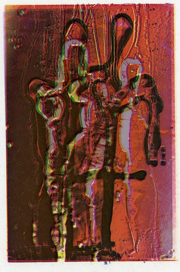 Henry Holmes Smith, Royal Pair, 1982: Henry Holmes Smith, Royal Pair, variation #36, 1982. vintage dye transfer print, 3 1/2 x 2 inches, 5 x 3 inch sheet. Signed on the print verso. Condition is excellent Abstraction, Photography and Prin