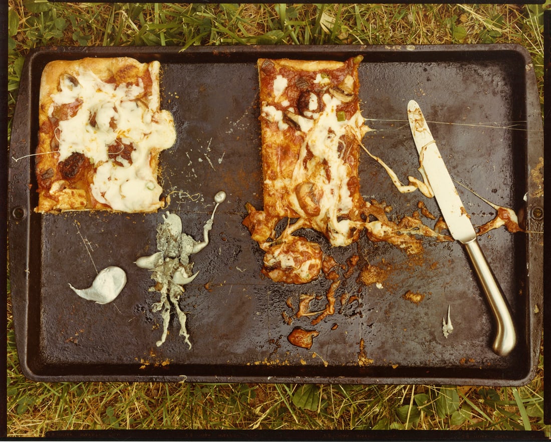 Emmet Gowin, untitled, c. 1970s: Emmet Gowin, untitled pizza pan, undated, c. 1970s. vintage chromogenic print, 8 x 10 inches on an 11 x 14 inch sheet. Signed on the print verso. Condition is excellent Color Photography, 1970s Photog
