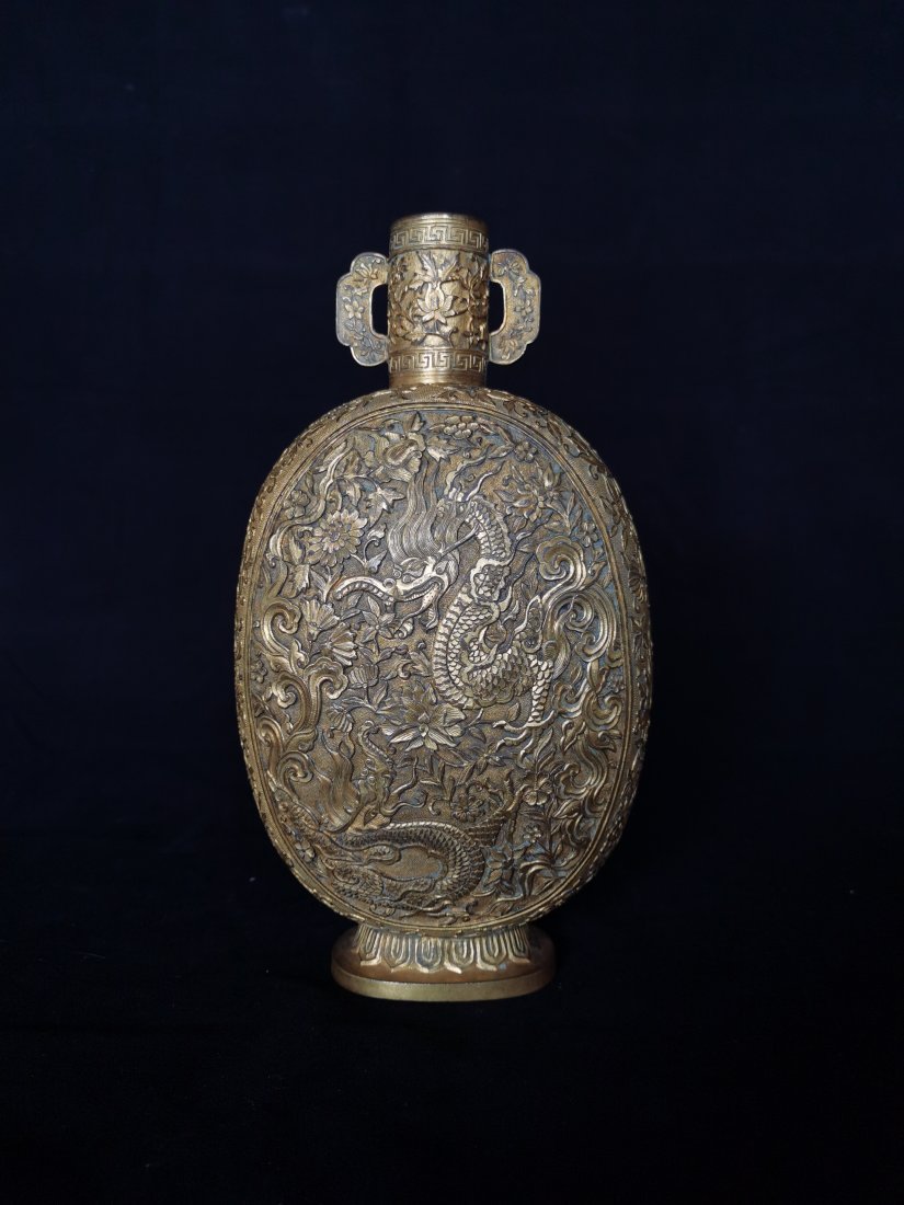 QING GILT BRONZE BOTTLE (1 of 4)