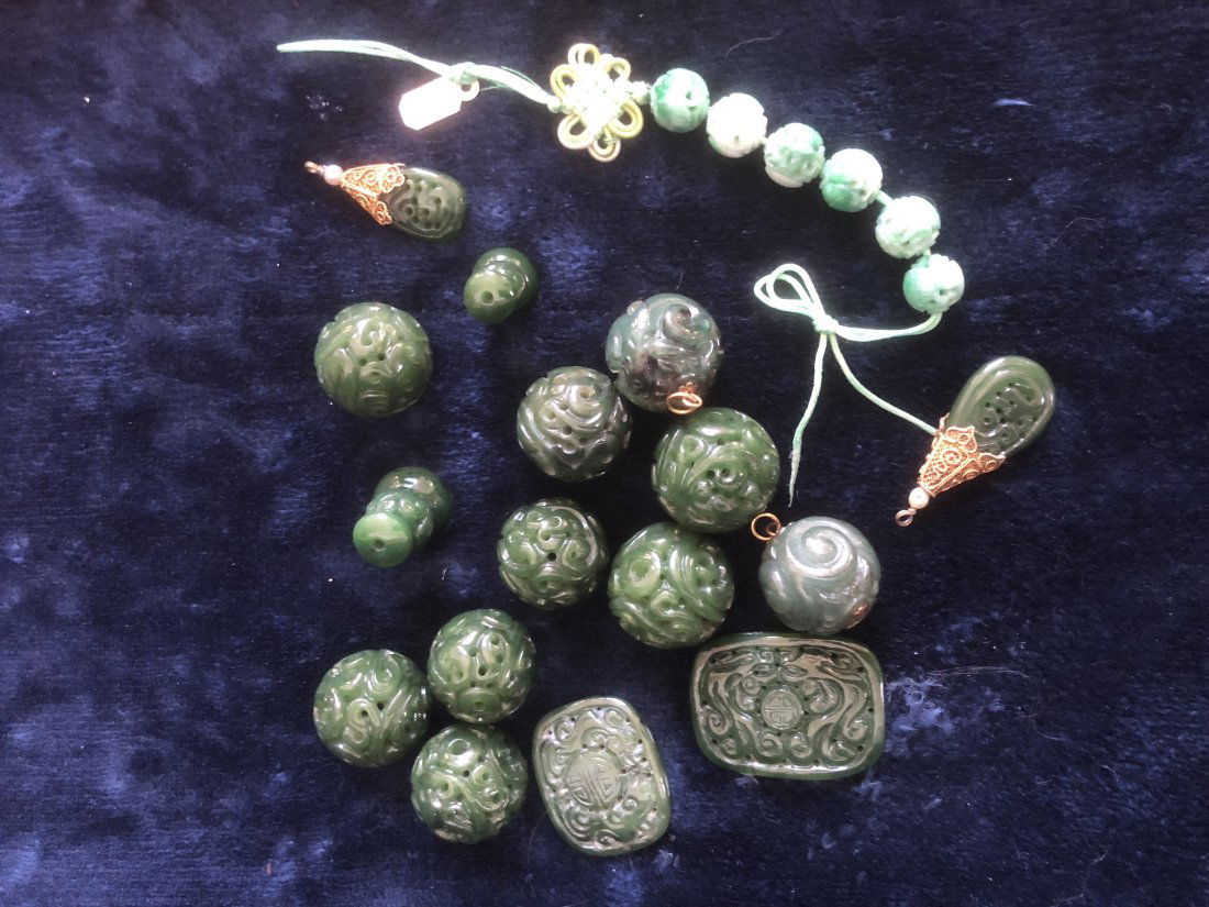 A GROUP JADE AND JADEITE CARVED (1 of 1)