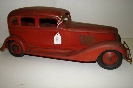 Pressed steel Cor-Cor Graham Sedan toy car c.1933;: toy car c.1933; original condition 19" long, with hard rubber wheels