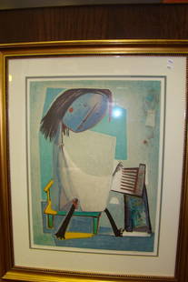 Angel Botello, Puerto Rican artist from 1913 to 19: 1913 to 1986, untitled colored lithograph, signed and numbered 114/150