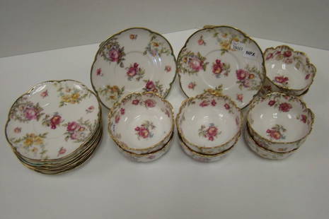 Eight Haviland ramekins with underplates,: 3 1/4" by 1 1/2" ramekins ( 1 with minuscule chip)