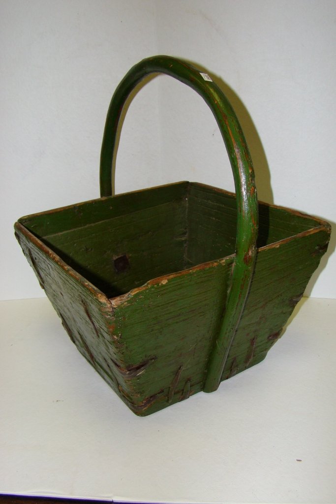 A 14" square wood grain bucket with round handle, Jun 09, 2012 Patricia Doyle Associates in Il