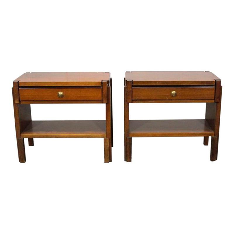 Pair Wood Night Stands (1 of 8)