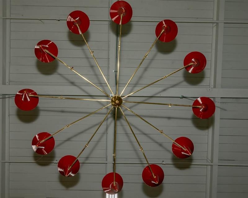 Brass 12 Arm Chandelier (1 of 4)