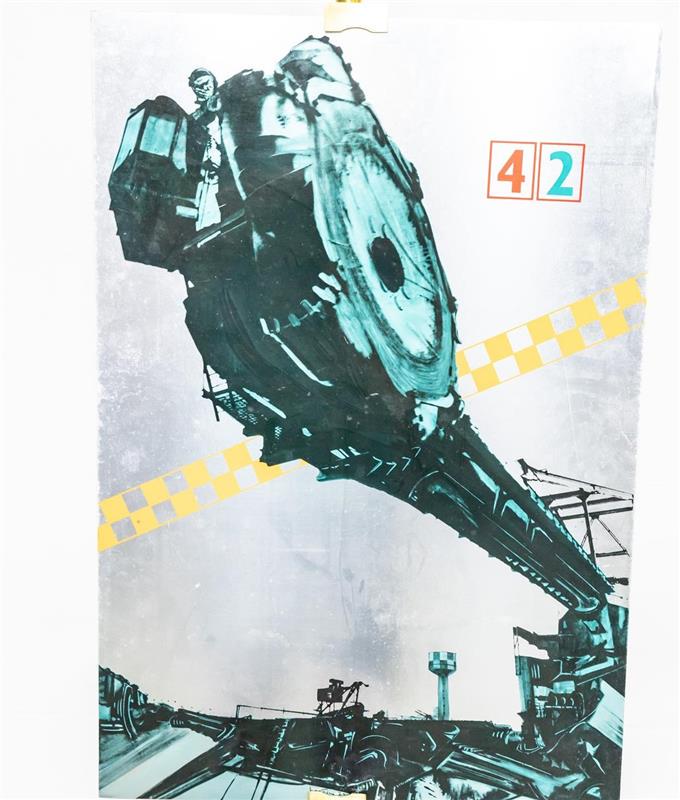 G Bertini Jabik Metal Panel: Poster Metal-Panel Edizioni Jabik Multiplo Originale Arte Moltiplicata Design: Gianni Bertini for Jabik Milan Title: "La Gavazza Gaudiosa" (1974) Rotoflexograph Aluminum Numbered Copy No. 601 Dimensio