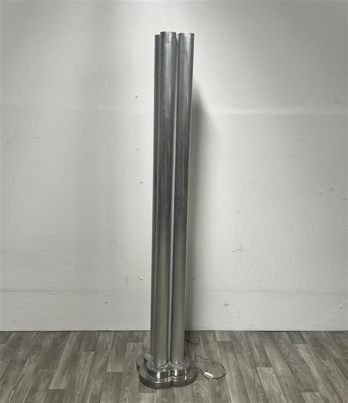 Obelisco Floor Lamp: Fabrizio Cocchia & Gianfranco Fini Obelisco Floor lamp for New Lamp Chromed metal and Plexiglas Vintage piece- shows wear and tear circa 1972 Bibliography: F. and N. Ferrari, Luce, Lampade1968-197