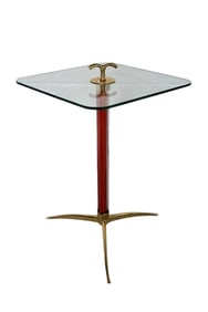 Red Glass Side Table #2