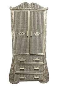 Vintage Rattan Armoire