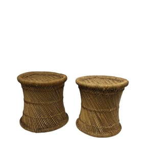 Large Pencil Reed Side Tables